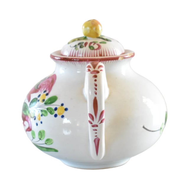 Mid 20th Century Antique French Faience St. Clements Luneville Teapot For Sale - Image 5 of 12