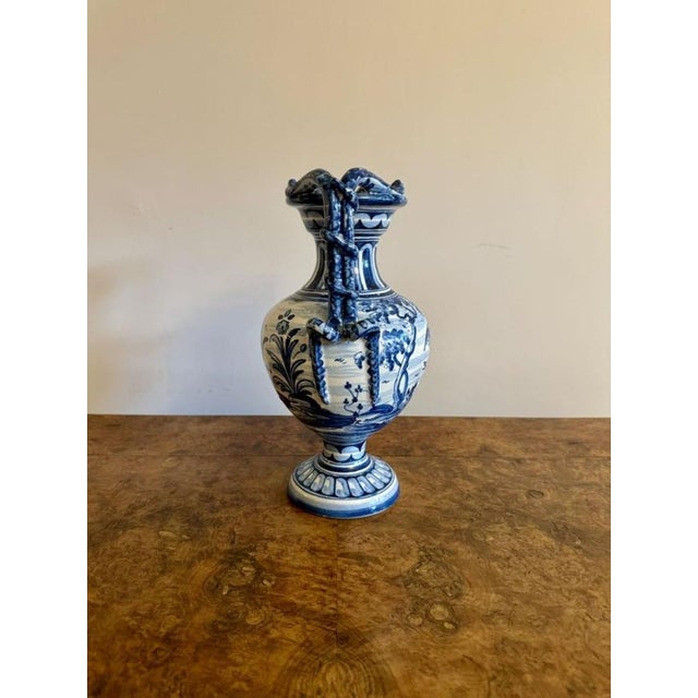 Talavere Blue and White Vase, 1900s For Sale - Image 6 of 11