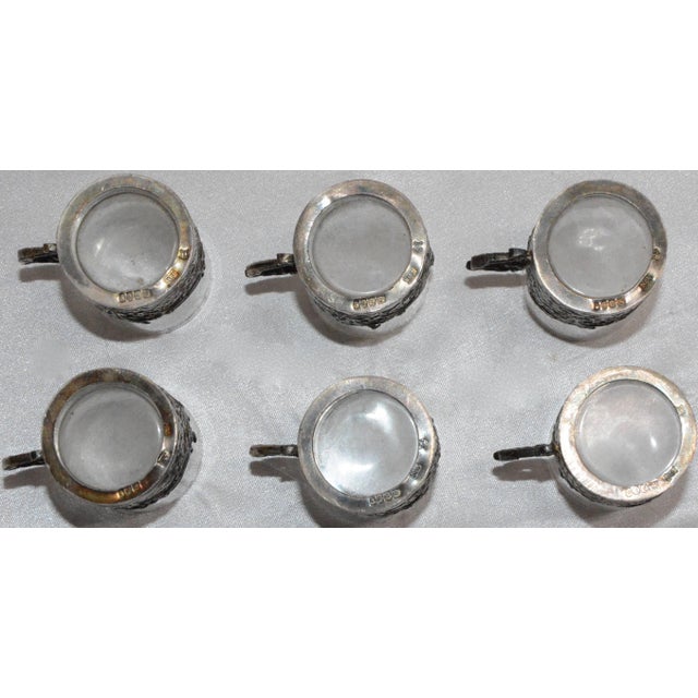 Victorian Silver and Engraved Crystal Decanter With Cordial Cups For Sale In Nashville - Image 6 of 9