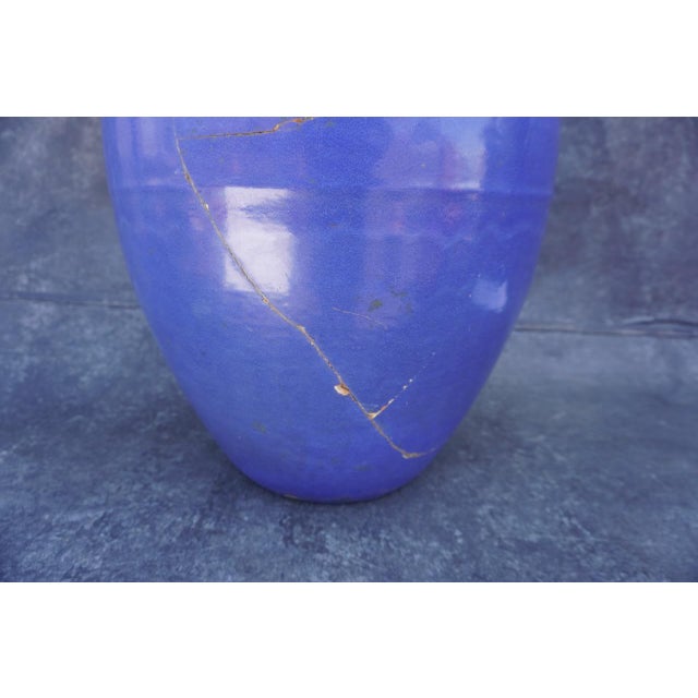 American Early 20th Century Cobalt Blue Bauer Oil Jar For Sale - Image 3 of 7