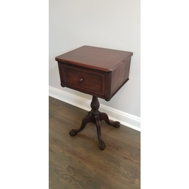 Berkey and Gay Claw Footed Pedestal Storage Drawer Side Table Chairish