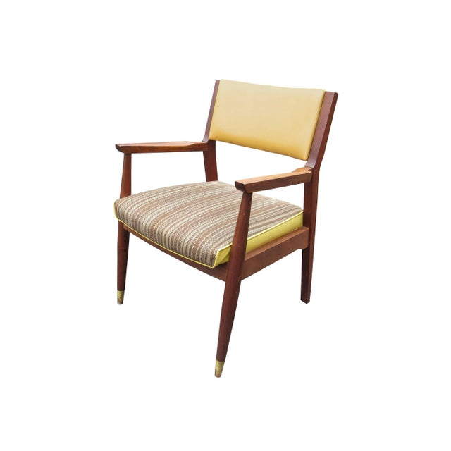 Edward Wormley Vintage American Mid-Century Solid Walnut Office/Conference Armchair For Sale - Image 4 of 12