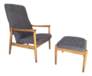 Set of Mid-Century Armchair and Ottoman from Edmund Homa, 1960s