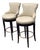 Century Furniture Tracy Swivel Leather Barstools, Pair For Sale