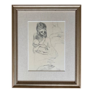Pablo Picasso Mother With Nursing Child Signed Original Print For Sale