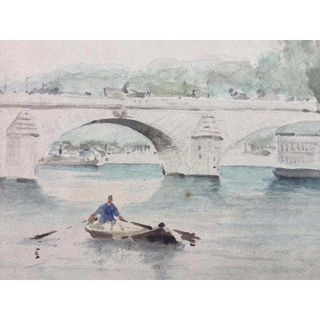 Émile Raissiguir, The Seine at the Pont Neuf, 1884, Watercolor For Sale - Image 7 of 7