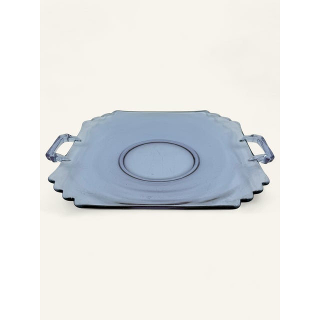 Art Deco Early 20th Century Mayfair Wisteria by Fostoria Lavender Lemon Plate For Sale - Image 3 of 4