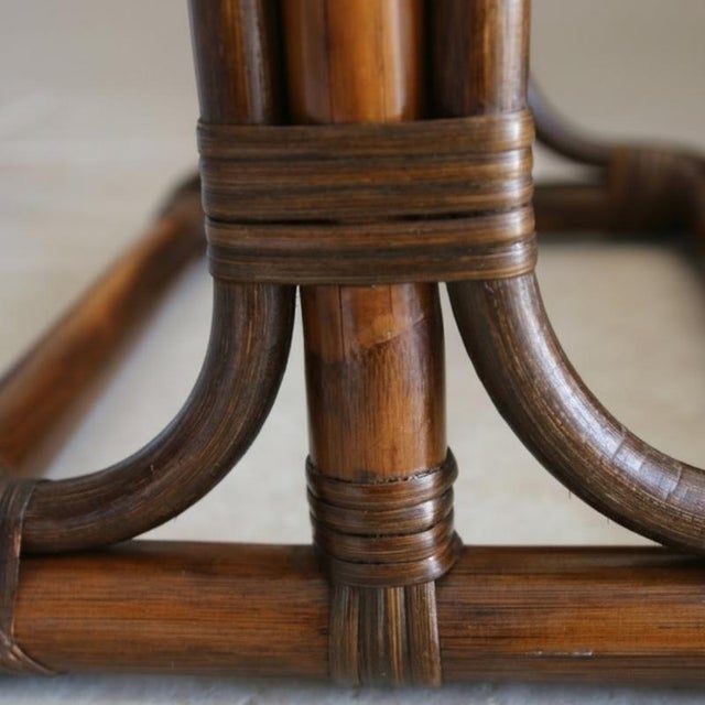 Wood Vintage French Rattan Cheval Mirror, 1960s For Sale - Image 7 of 18