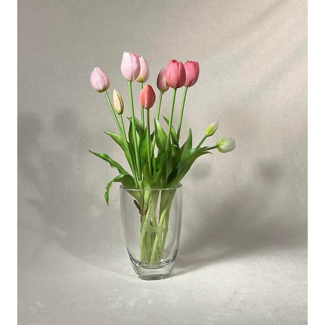 Mid-Century Modern Vintage Scandinavian Large Glass Vase Art-Glass Etched Deer, C. 1950s-1960s For Sale - Image 3 of 11
