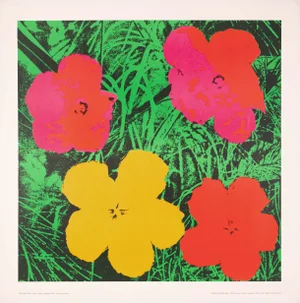 Andy Warhol “Flowers” 1970 Original French Edition – Nouvelles Images, on Linen