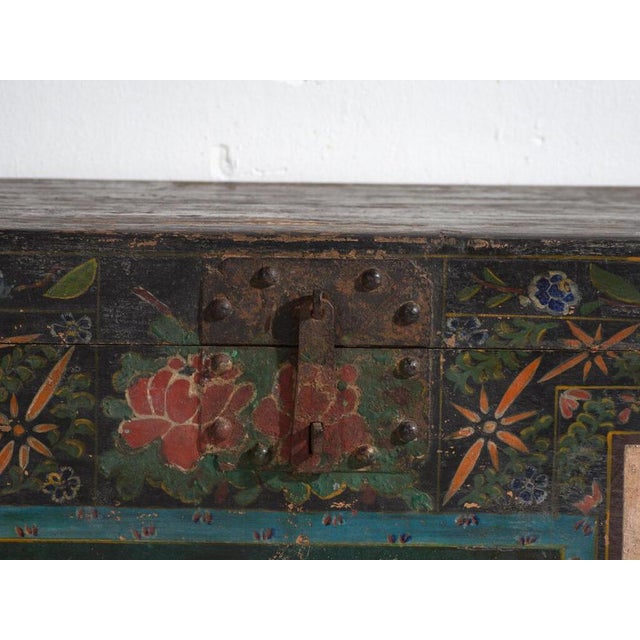 Antique Chinese Painted Trunk For Sale - Image 9 of 12