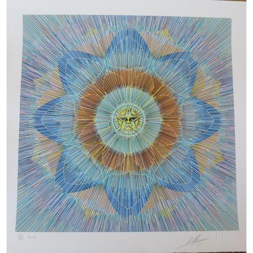 Shepard Fairey (Obey) Kai and Sunny x Shepard Fairey (Yellow) Silkscreen on cream paper Speckletone. Signed by Shepard...