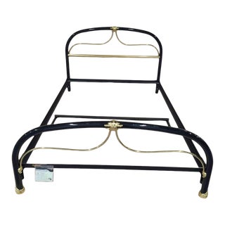 1980s Jb Ross Brass and Enamel Queen Bed For Sale