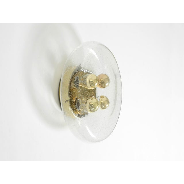 Large, rare, original 1970s "Mushroom" glass lamp by Limburg. Stunning minimalist design suitable for use as a wall or...