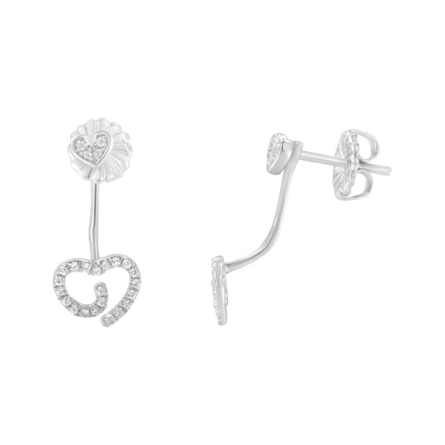 These beautifully dainty sterling silver earrings are the perfect gift for a loved one. A petite heart with 4 stunning...