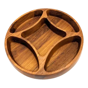 1960s Jens Quistgaard Dansk Teak Wood Round Partitioned Snack Bowl