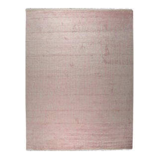 9x12 Rhea Moroccan Coral Open Field Geometric Modern Hand Knotted Wool Carpet Rug For Sale