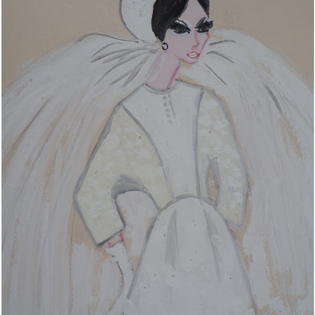 Modern Serge Pons: Wedding Dress, Original Watercolor For Sale - Image 3 of 7