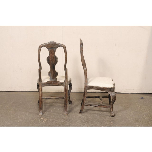 18th Century 18th C. Pair Swedish Rococo Sidechairs For Sale - Image 5 of 13