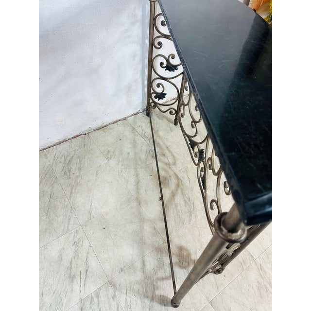 Iron and Marble Console Table For Sale - Image 4 of 12