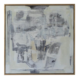 2018 “Footnote” Large Black, White and Gray Acrylic on Canvas by Sandy Walker For Sale