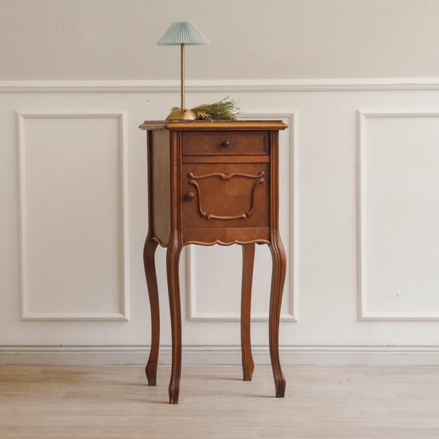 Antique Louis XV Bedside Table with Marble Top, 1900s For Sale - Image 11 of 11