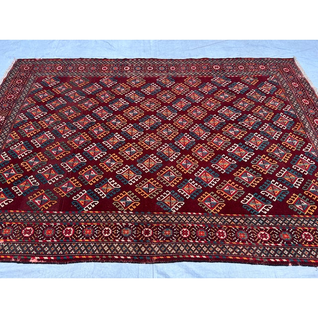 Antique Beshir Hand-Knotted Wool Rug - 8'8" X 6'3" For Sale - Image 9 of 16