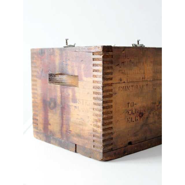 Antique Industrial Wood Crate For Sale - Image 4 of 12