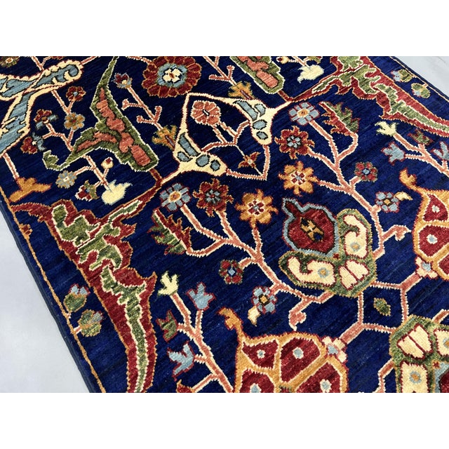 Blue Afghan Sultani Natural Dye Wool Runner Rug, Persian Bijar Design, 2′9″ × 13′2″ For Sale - Image 11 of 18