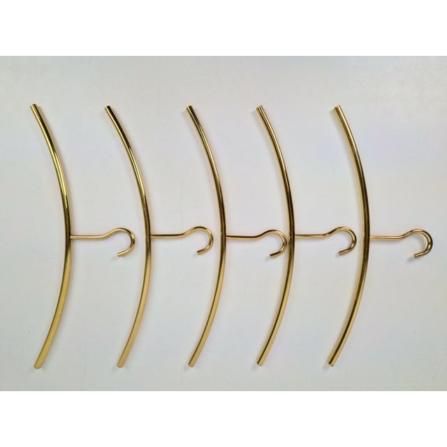 Vintage Brass Clothes Hangers, Italy, 1970s, Set of 5 For Sale - Image 12 of 13