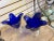 1980s Vintage Footed Glass Cobalt Blue Cachepot - Set of 2 For Sale - Image 5 of 7