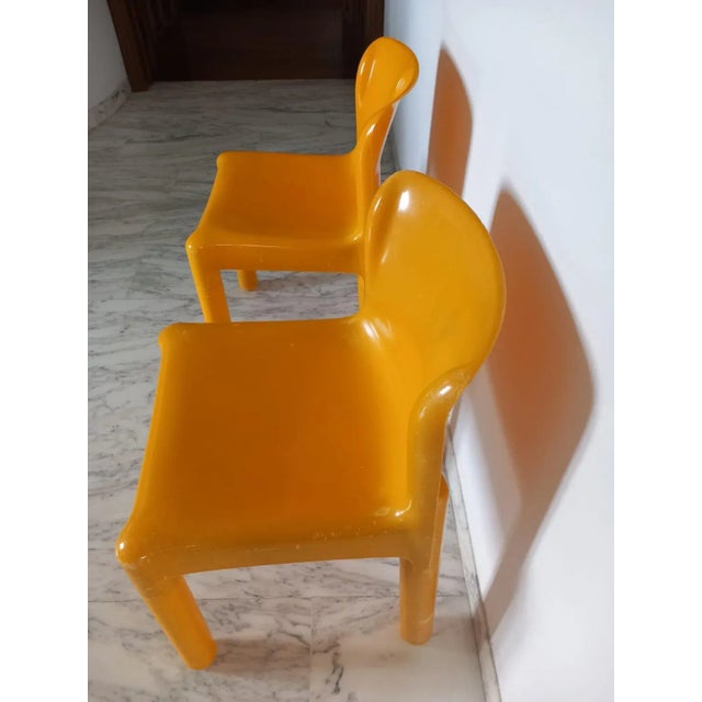 Yellow 4865 Chairs by Carlo Bartoli for Kartell, 1970s, Set of 2 For Sale - Image 6 of 18