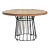 Modern Round Teak & Iron Dining Table For Sale