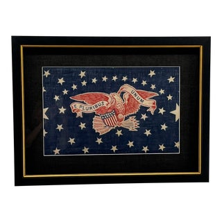 Antique Eagle Textile From 1888 Framed For Sale