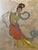 Mid 20th Century Vintage Mid-Century Chinese "Celestial Maiden" Silk Painting Signed Zheng Qing For Sale - Image 5 of 16