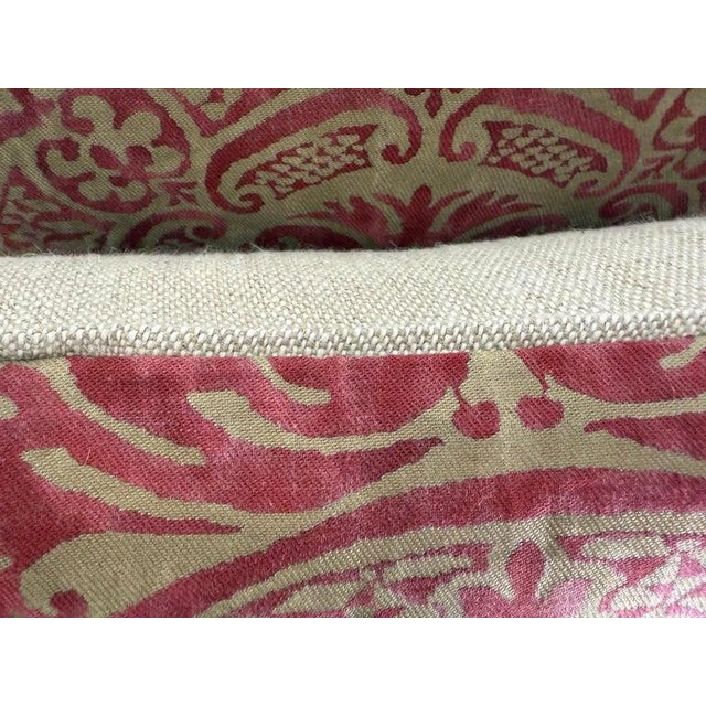 Textile Pair of Exceptional Fortuny Textile Pillows From 1940s Italian Villa Draperies For Sale - Image 7 of 8