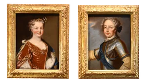 Atelier of Pierre Gobert, Louis XV King of France & Maria Leszczynska, 18th Century, Oil on Canvases, Framed, Set of 2