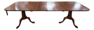 Late 20th Century Classic Solid Wood Double Pedestal Dining Table