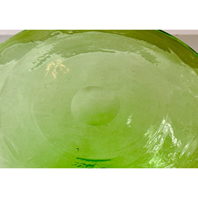 Mid 20th Century Green Glass Thumbprint Vase For Sale - Image 5 of 6