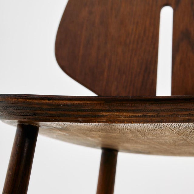 Brown Oak J67 Chair by Ejvind A. Johansson for FDB Møbler, 1960s For Sale - Image 8 of 16