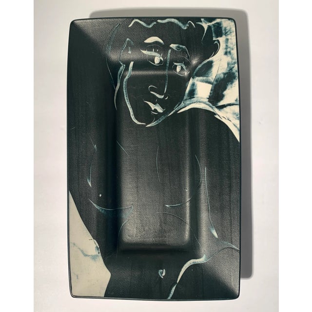 Early 21st Century Victoria Crowell Slab-Built Colored Slip Decorated Porcelain Tray For Sale - Image 5 of 5