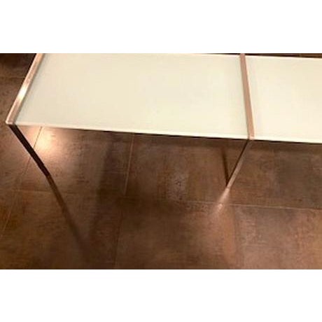 Early 21st Century Konstantin Grcic for ClassiCon Glass & Stainless Steel Coffee Table – 63" For Sale - Image 5 of 11