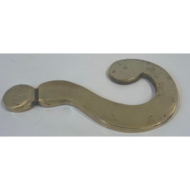 Vintage Brass Question Mark Paper Weight For Sale - Image 4 of 6