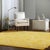 2020s 9x12 Yellow Flat Weave Wool Golden Rose Swirl Vintage Mid Century Carpet Rug For Sale - Image 5 of 7