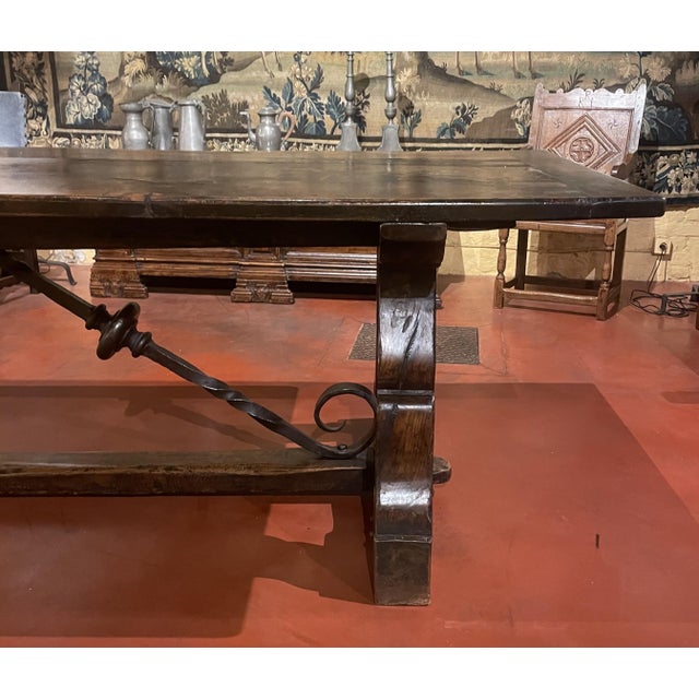 Spanish Medieval Style Monastery Table in Oak For Sale - Image 6 of 14