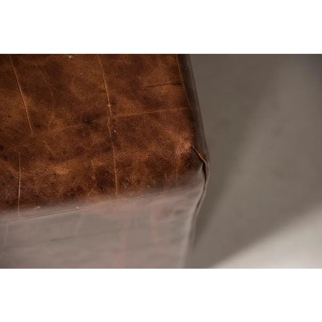 Brown Brown Squared Ottoman For Sale - Image 8 of 13