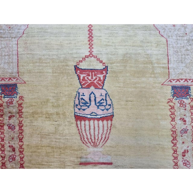 Handmade Antique Persian Style Tabriz Prayer Silk Rug 3.8' X 5', 1880s For Sale - Image 9 of 11