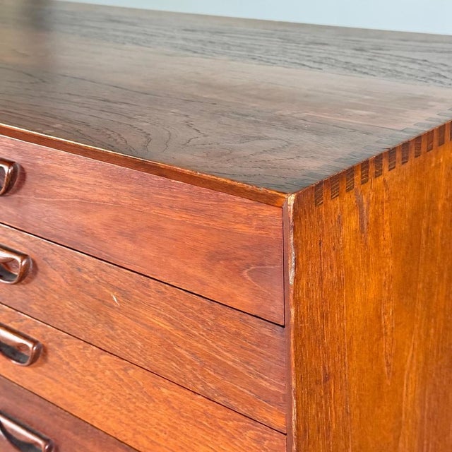 Brown Danish Modern Tambour Credenza attributed to Peter Hvidt & Orla Mølgaard-Nielsen, 1960s For Sale - Image 8 of 18