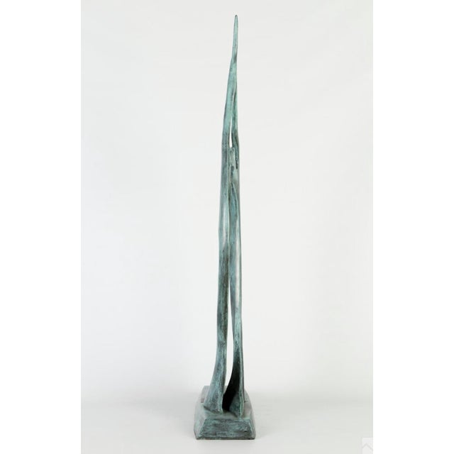 Abstract Vintage Jose Almanzor (Mexican) Sculpture in Verdigris Bronze of Embracing Lovers, Edition 30/30 For Sale - Image 3 of 8