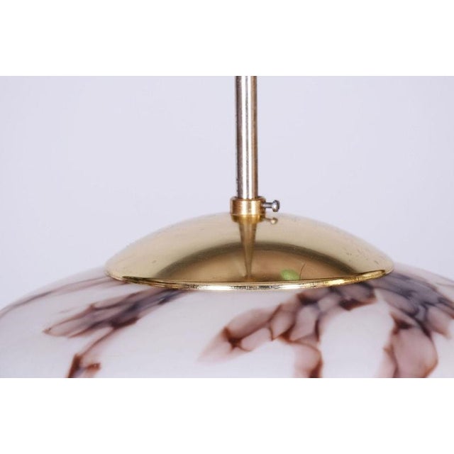 Mid-Century Modern Pendant Light in Chrome and Brass by Kamenický Šenov, Czech, 1960s For Sale - Image 6 of 9